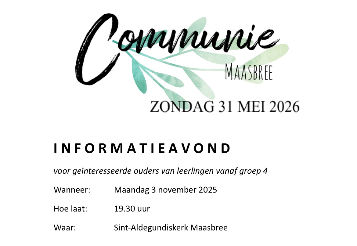 Uitnodiging communie 2026